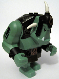 LEGO Minifigure-Troll, Sand Green with Black Armor-Castle / Fantasy Era-CAS424-Creative Brick Builders